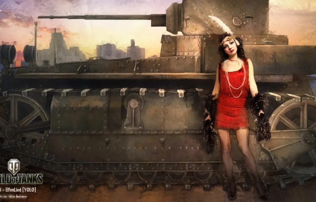 Photo wallpaper girl, tank, girl, tanks, WoT, World of tanks, tank, World of Tanks