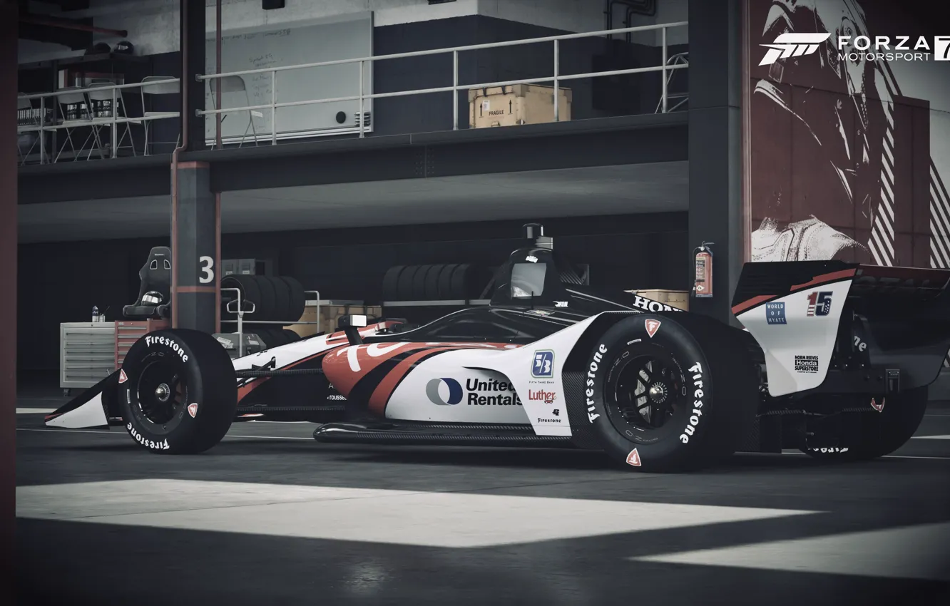 Photo wallpaper HDR, Honda, game, IndyCar, FM7, UHD, Forza Motorsport 7, 4k
