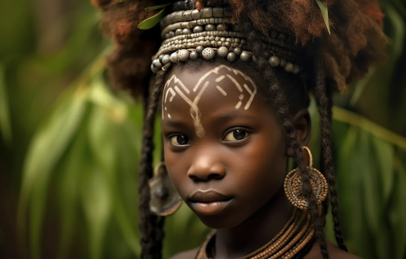 Photo wallpaper face, portrait, girl, AI art, The Art of Artificial Intelligence, neural network