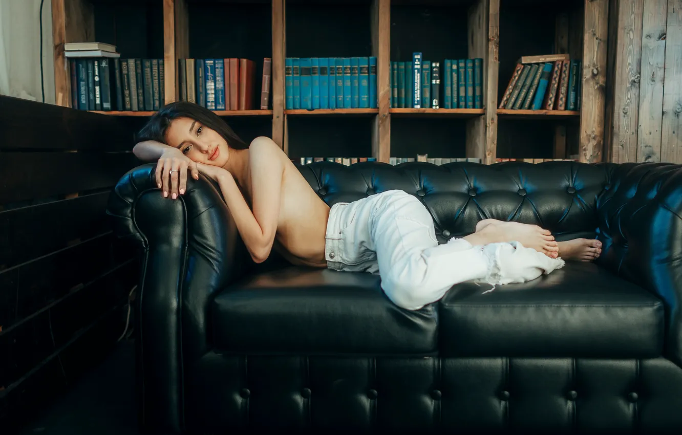 Photo wallpaper girl, sofa, Sasha