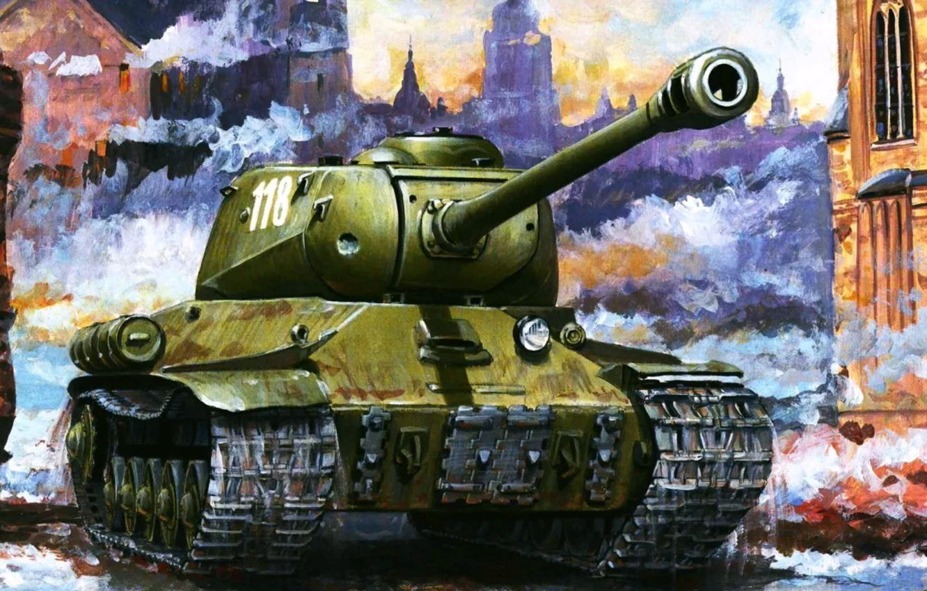 Photo wallpaper war, tank, the is-2, military equipment