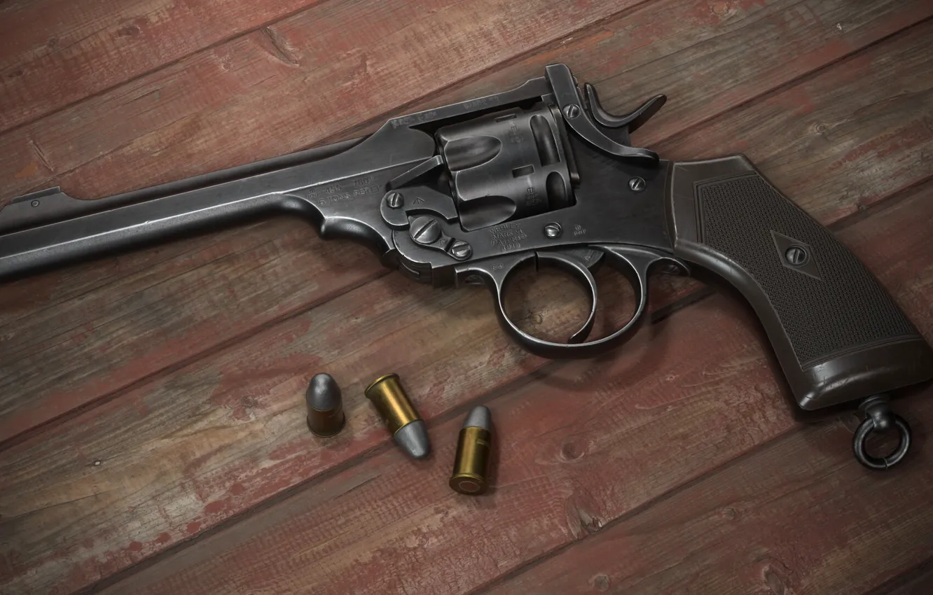 Photo wallpaper Britain, revolver, Webley Mk. VI