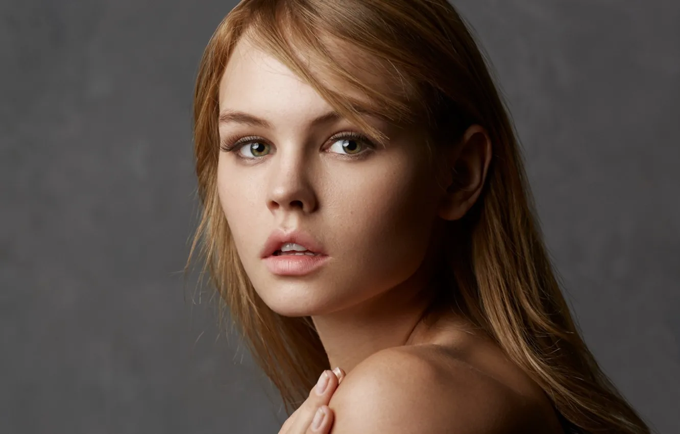 Photo wallpaper face, background, portrait, makeup, hairstyle, brown hair, beauty, closeup