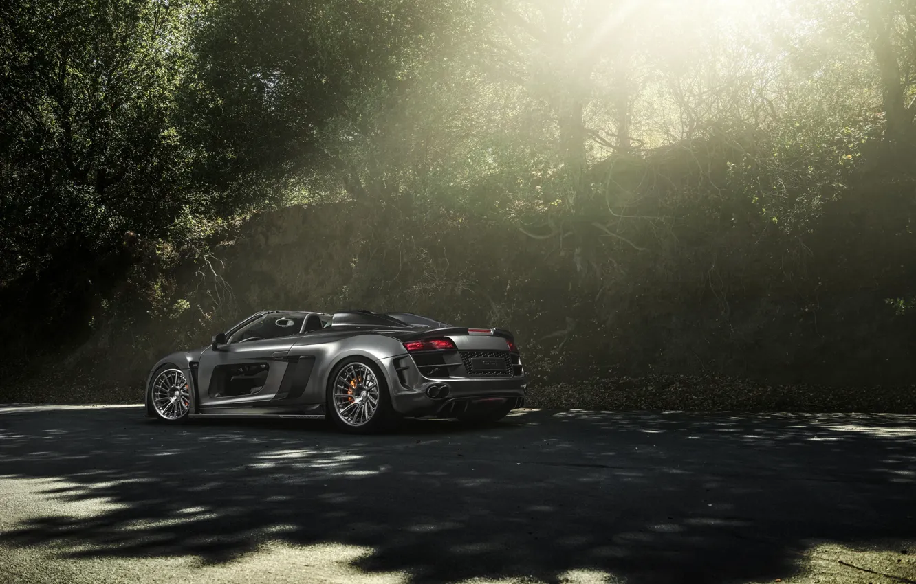 Photo wallpaper Audi, Carbon, Black, California, Supercar, Chrome, Wheels, Razor