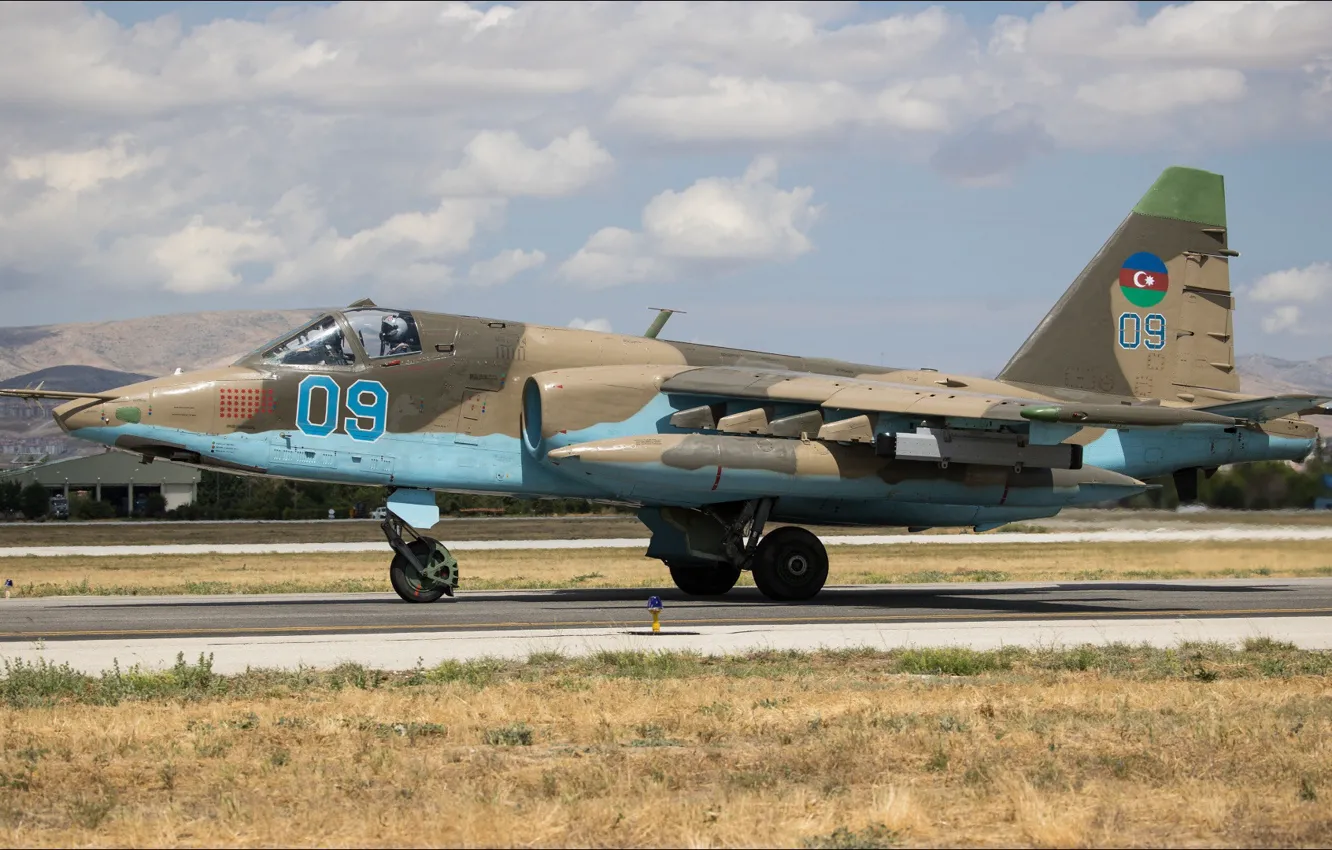Photo wallpaper Azerbaijan, aviation, Su-25, Su-25, craft, the plane, Azerbaijan, Nine
