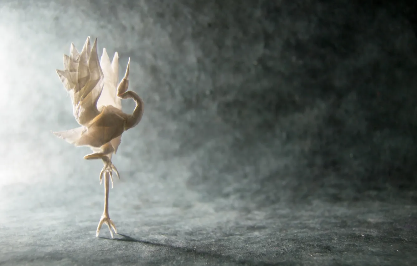 Photo wallpaper paper, bird, origami