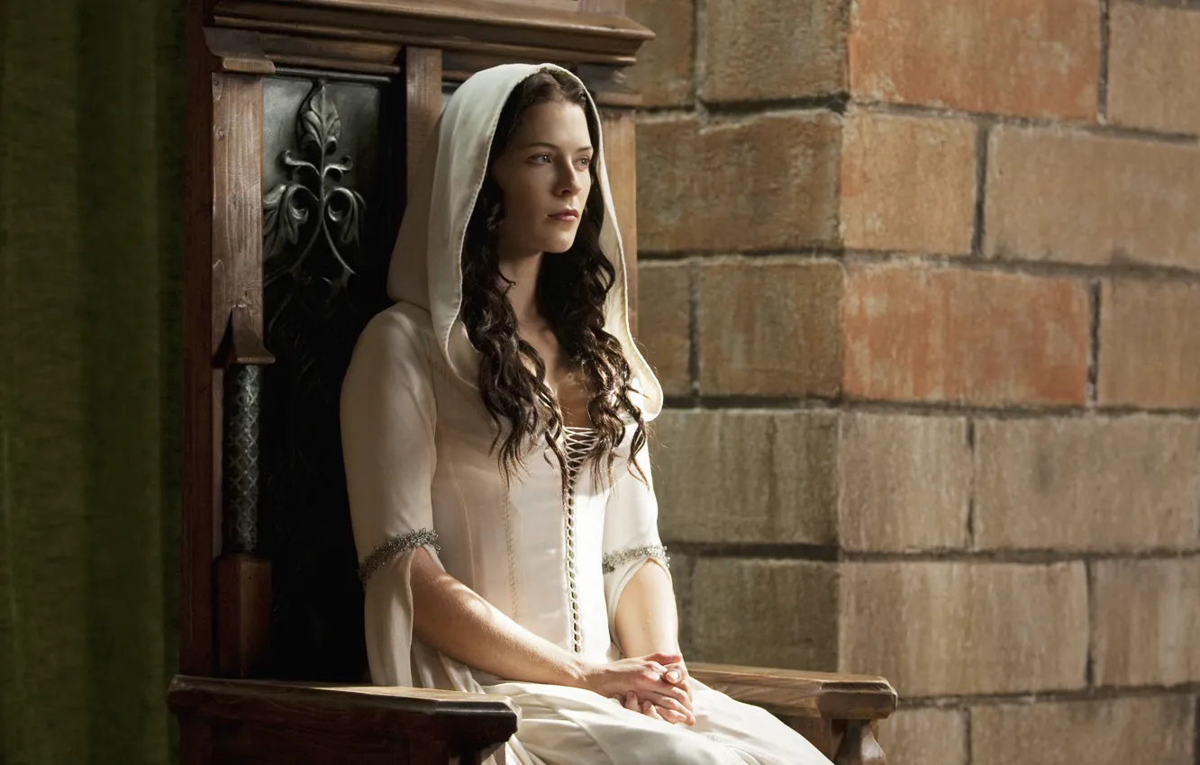Photo wallpaper girl, actress, brunette, white dress, Legend of the Seeker, Legend of seeker, Confessor, Calin