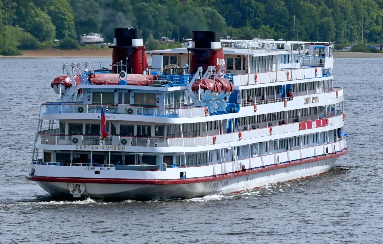 Photo wallpaper ship, cruise, river