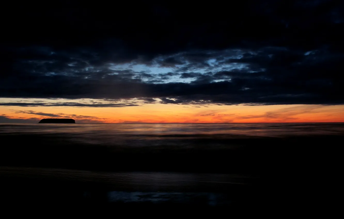 Photo wallpaper sea, sunset, the evening, Landscape