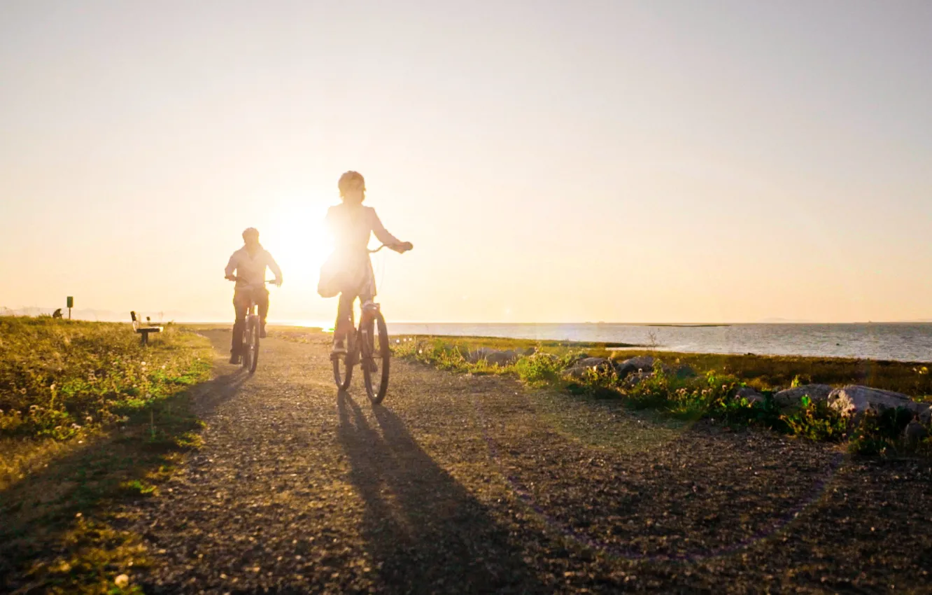 Photo wallpaper morning, cyclist, walk, British Columbia, Richmond, Richmond, Cycling Parks & Beaches, bike Park and the …