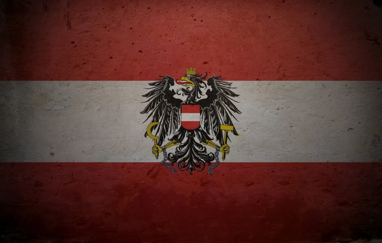 Photo wallpaper Austria, flag, coat of arms
