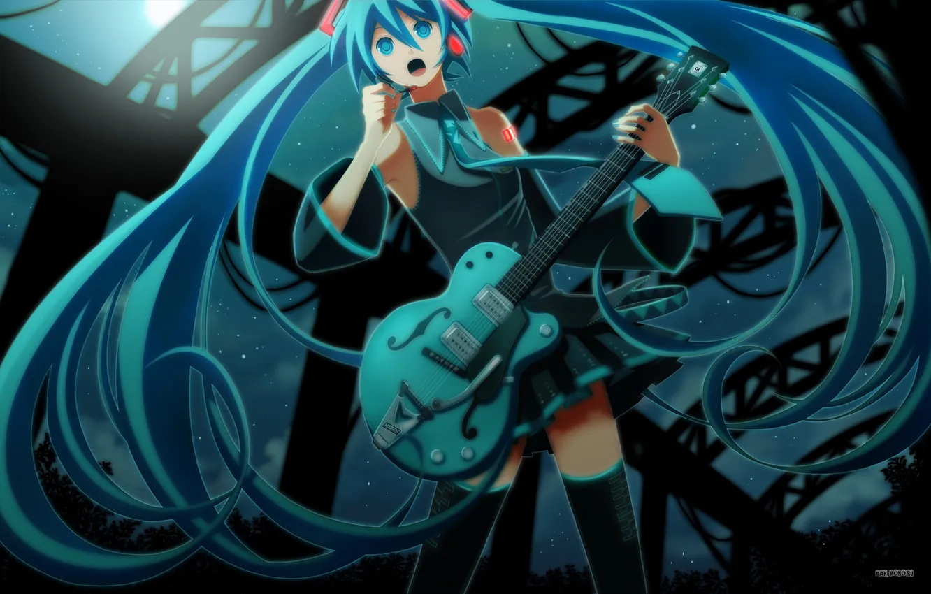 Photo wallpaper music, guitar, anime