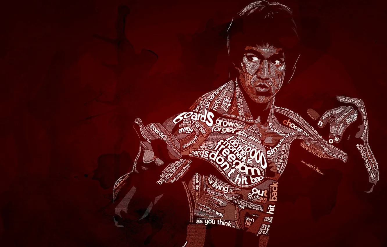 Photo wallpaper typography, Bruce Lee, Be Water, Typography, Bruce Lee, Nautilus D