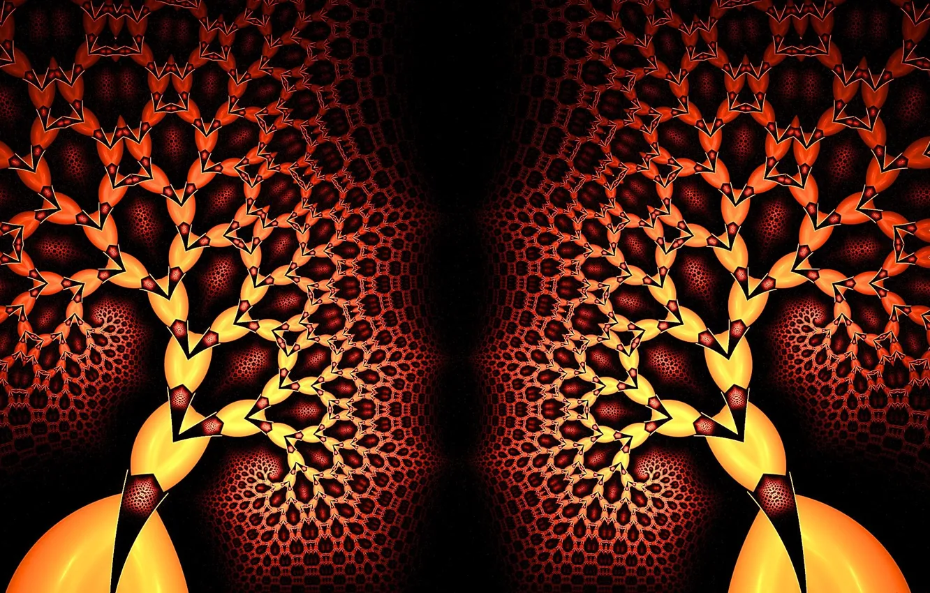 Photo wallpaper pattern, fractal, black background