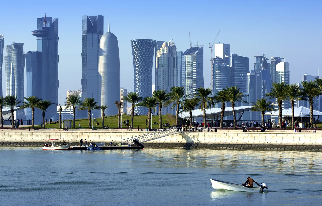 Photo wallpaper District, Day, Downtown, middle, east, Doha, contemporary, Dhow