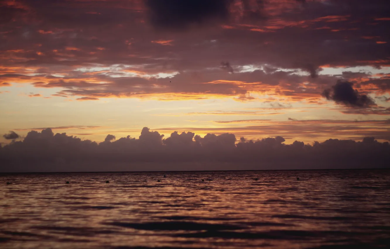 Photo wallpaper sea, clouds, the ocean, dawn, the Atlantic ocean, Dominican Republic, Dominican Republic