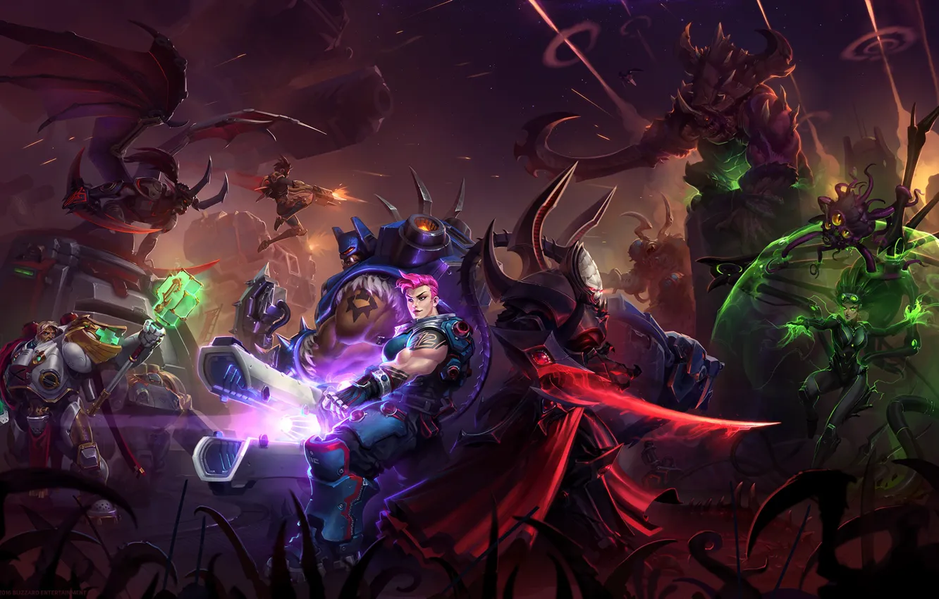 Photo wallpaper starcraft, zerg, warcraft, wow, art, sarah kerrigan, Heroes of the Storm, illidan stormrage