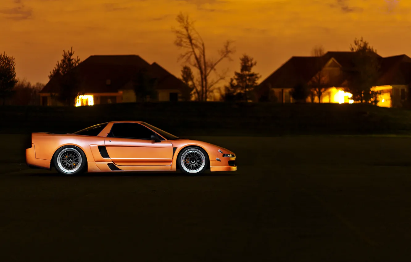 Photo wallpaper sunset, home, orange, Honda, Honda, orange, Acura, Acura