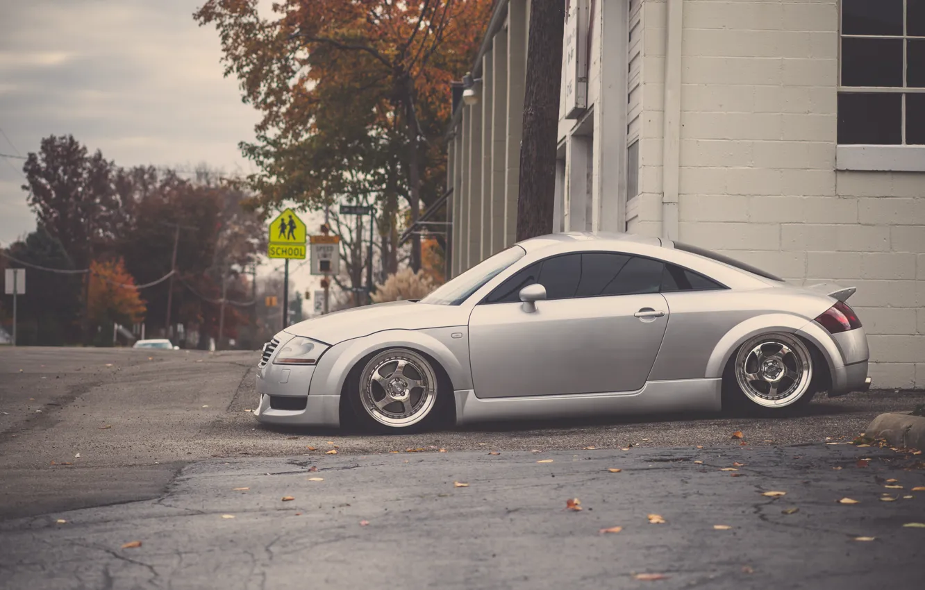 Photo wallpaper Audi, Audi, tuning, profile, silver, silver, tuning