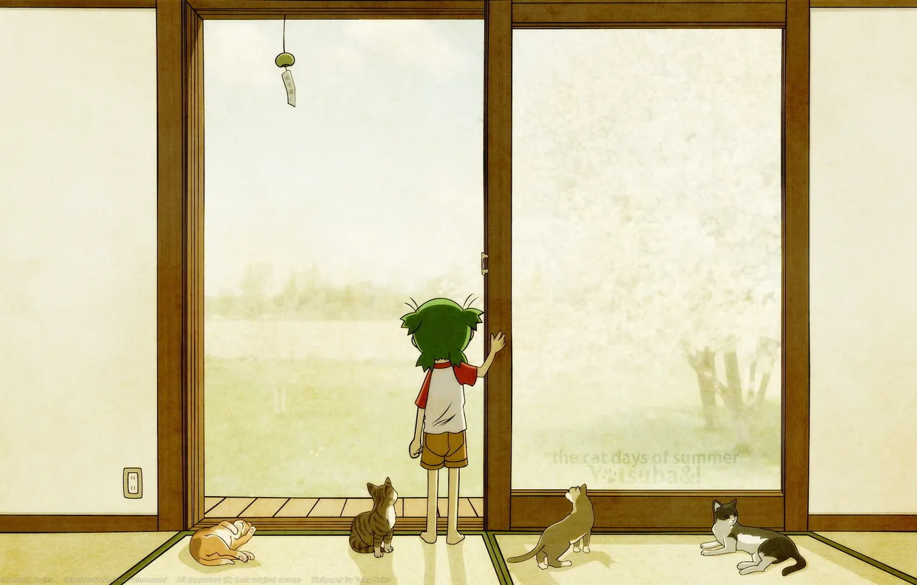 Photo wallpaper anime, window, girl