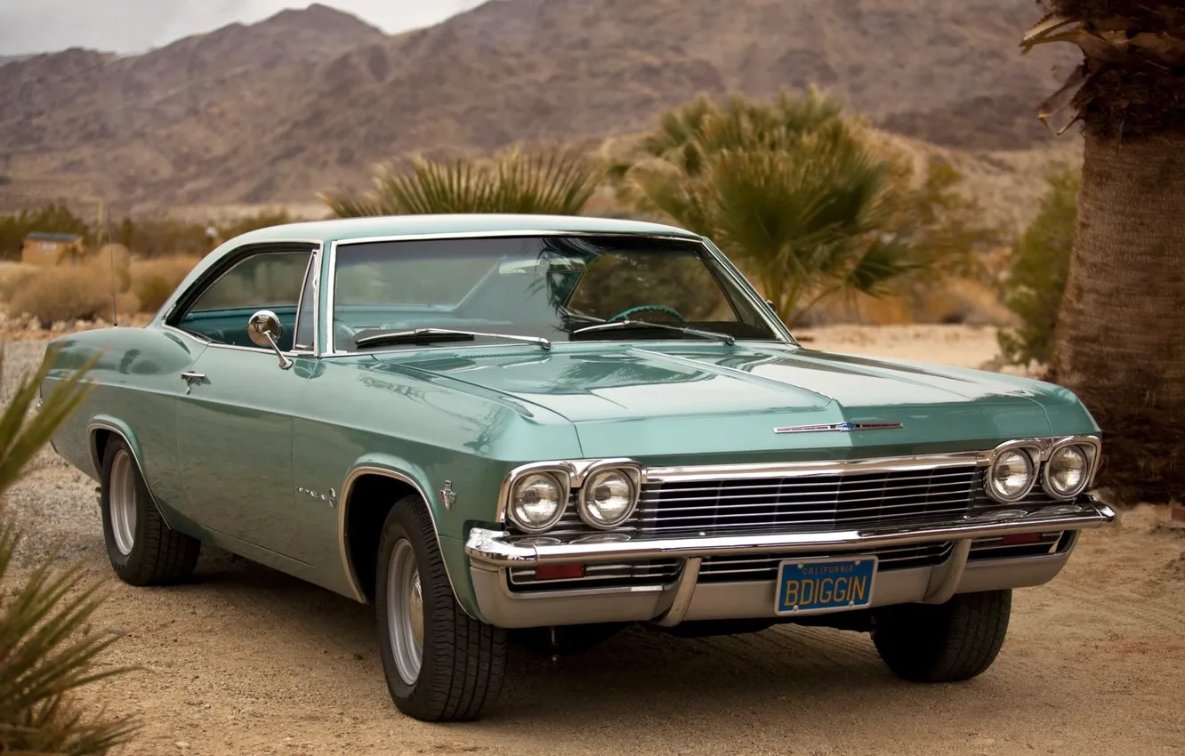 Photo wallpaper Chevrolet, Chevrolet, classic, 1965, Coupe, the front, Impala, Sport