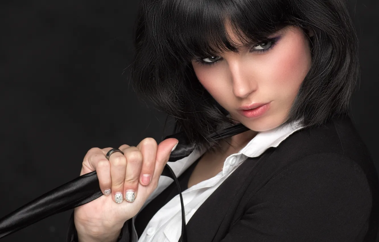 Photo wallpaper brunette, beautiful, face
