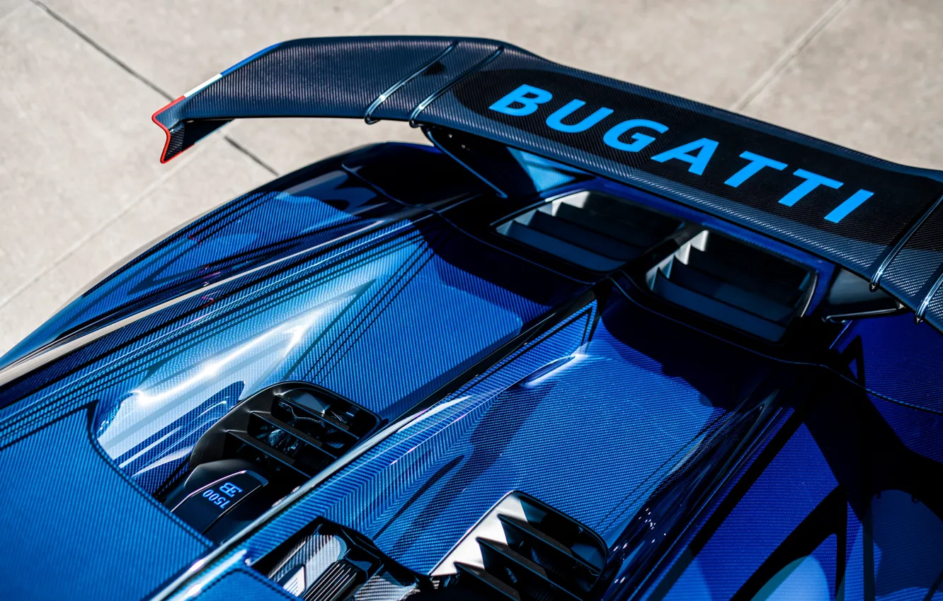 Photo wallpaper Bugatti, hypercar, Chiron, Bugatti Chiron Pur Sport, rear wing