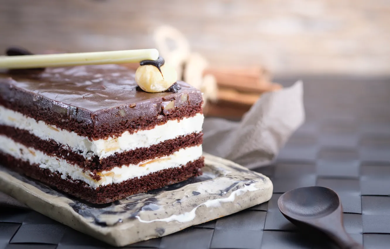 Photo wallpaper cake, layers, dessert, cake, chocolate, glaze