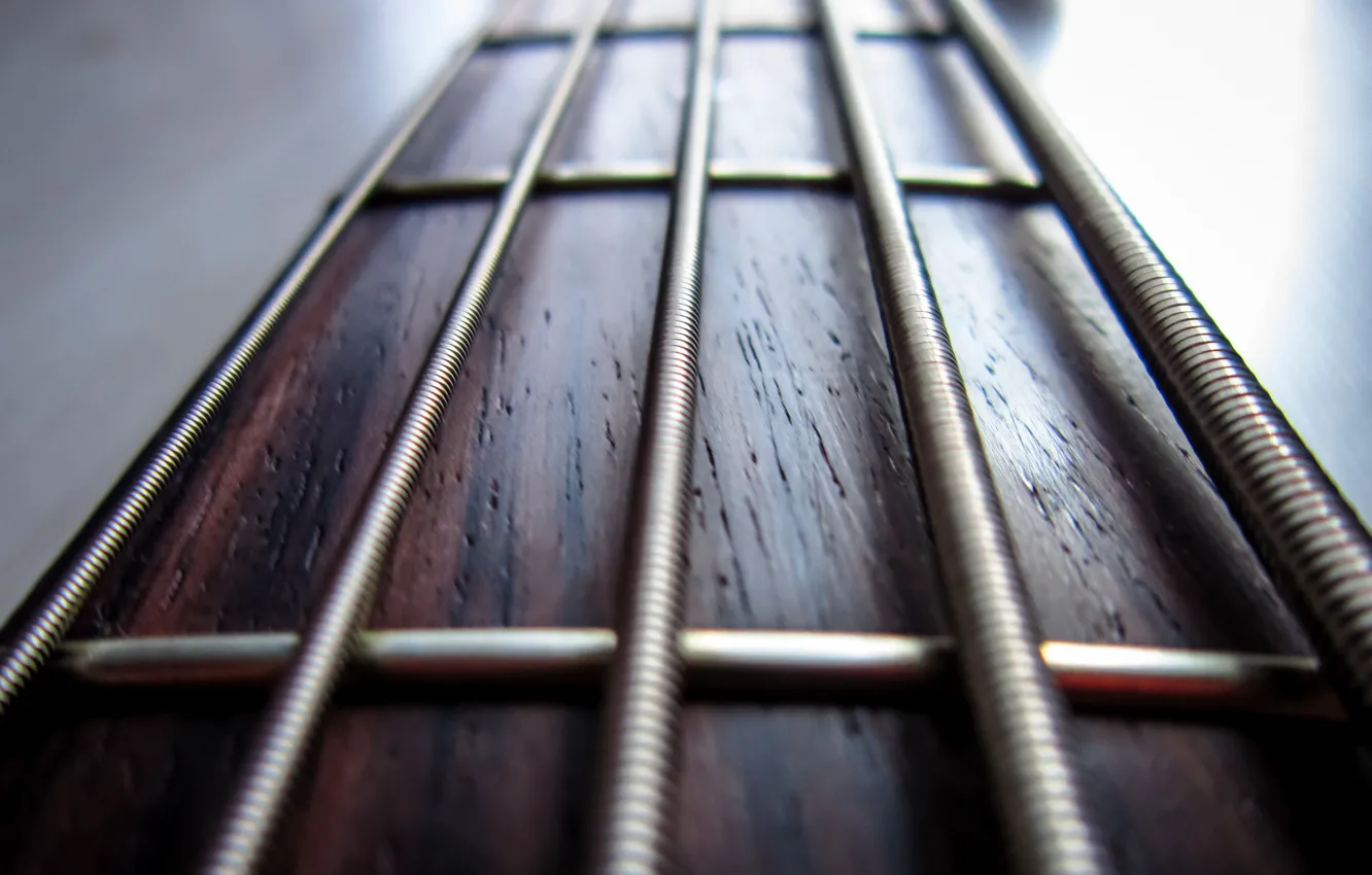 Photo wallpaper macro, guitar, strings