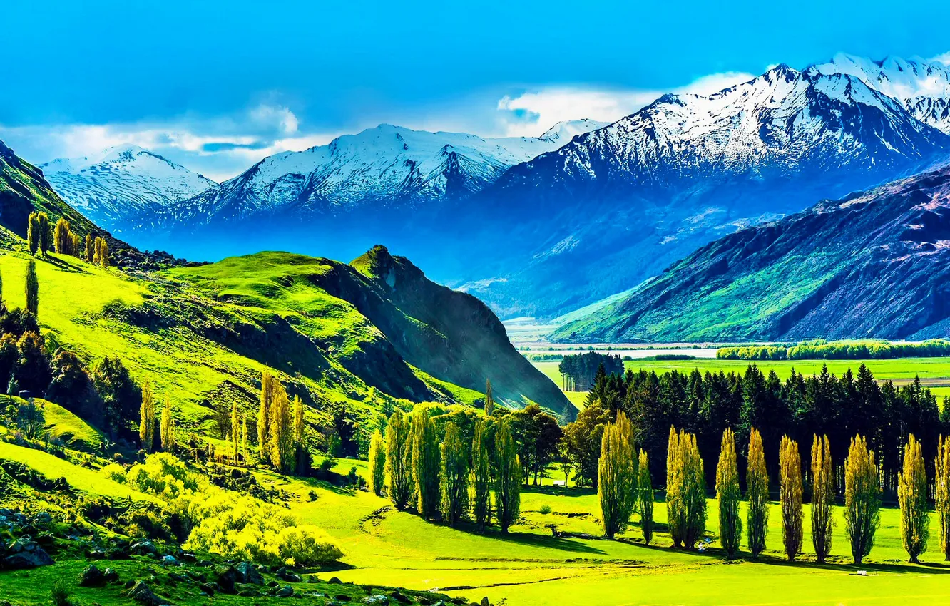 Photo wallpaper sky, scenic, sunny, shiny, splendor, Noon, GreenField