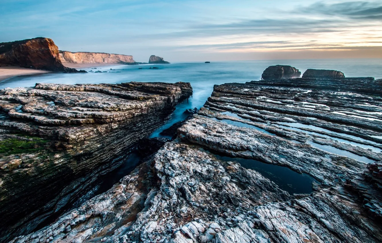 Photo wallpaper sea, nature, stones