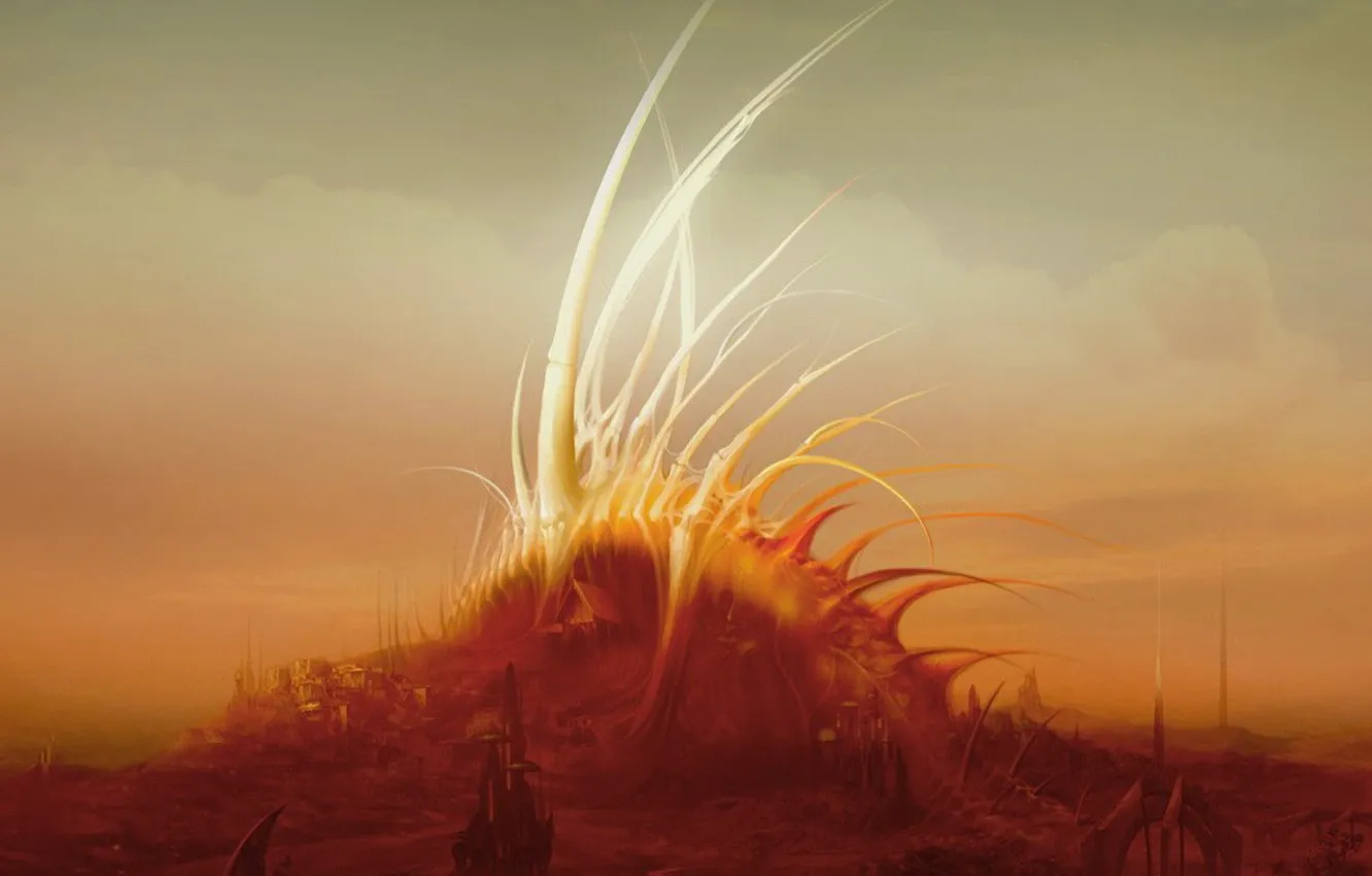 Photo wallpaper the city, building, spikes