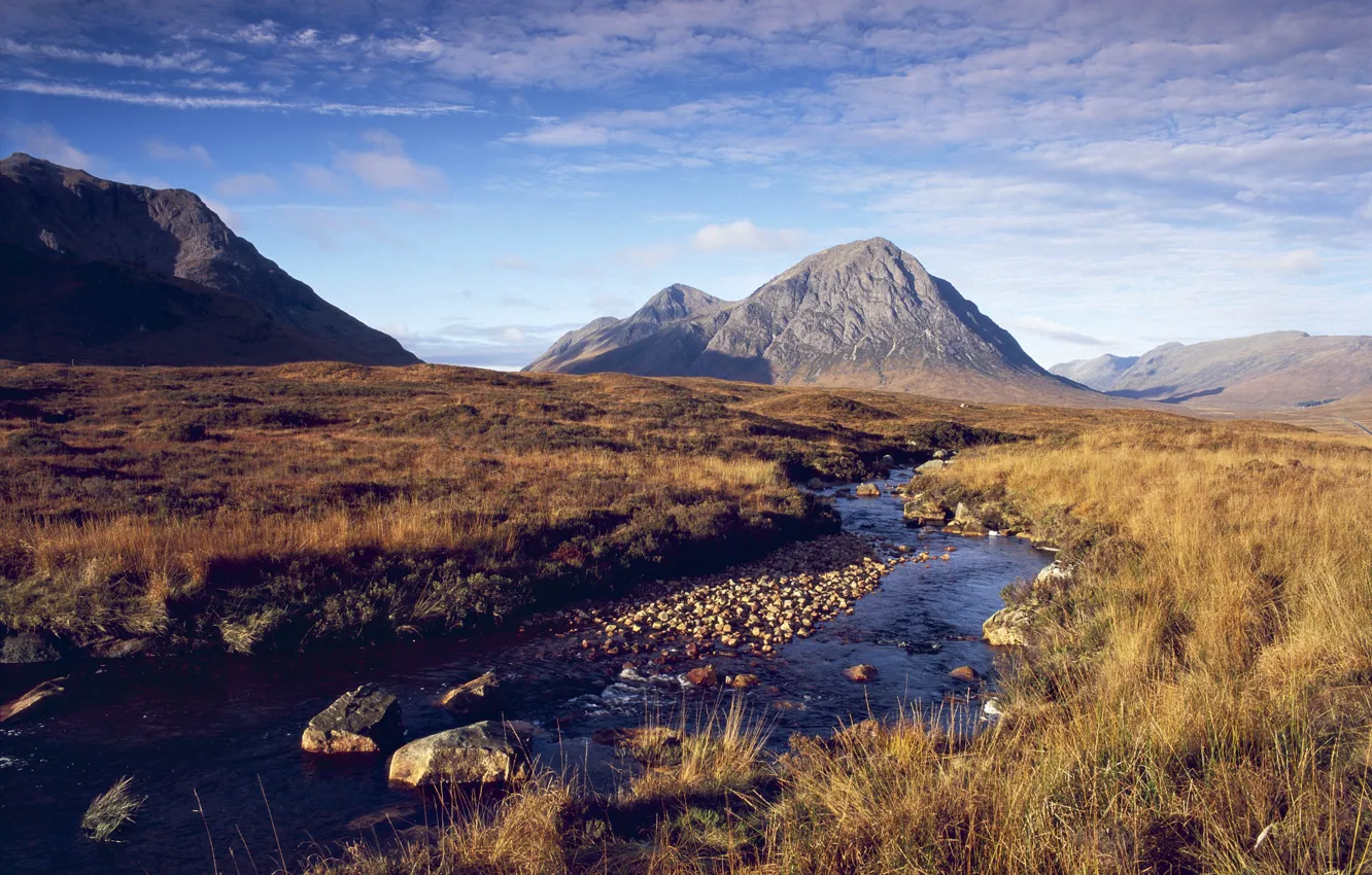 Photo wallpaper autumn, mountains, Scotland, river Monroe