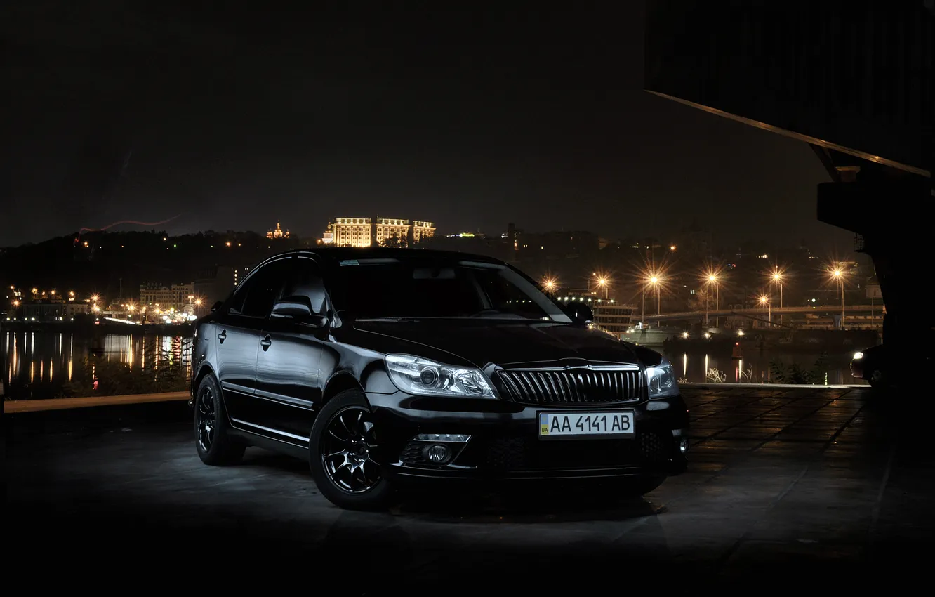Photo wallpaper black, Skoda, Skoda, octavia. rs