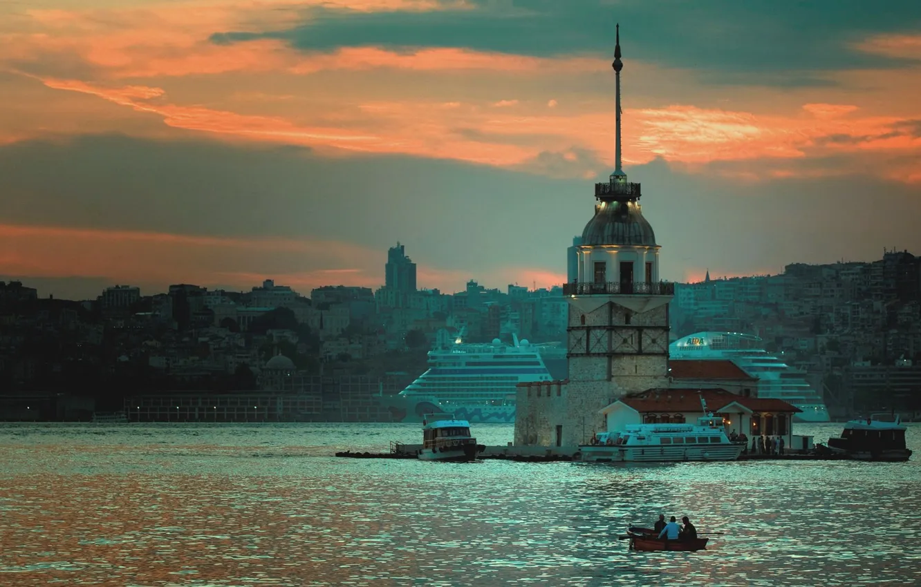 Photo wallpaper pier, Istanbul, court, The Bosphorus