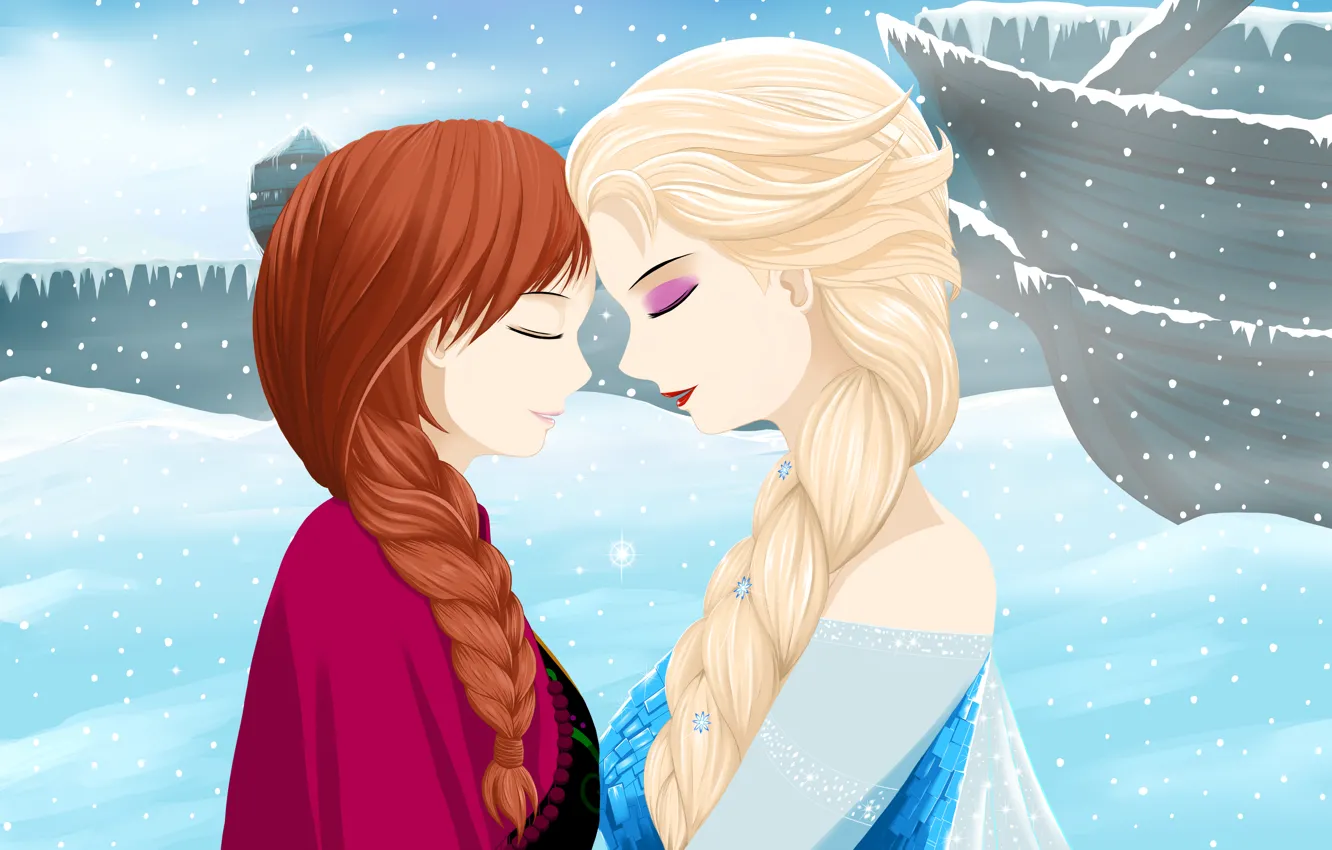 Photo wallpaper Frozen, Disney, Anna, Anna, Princess, Cartoon, Elsa, Elsa