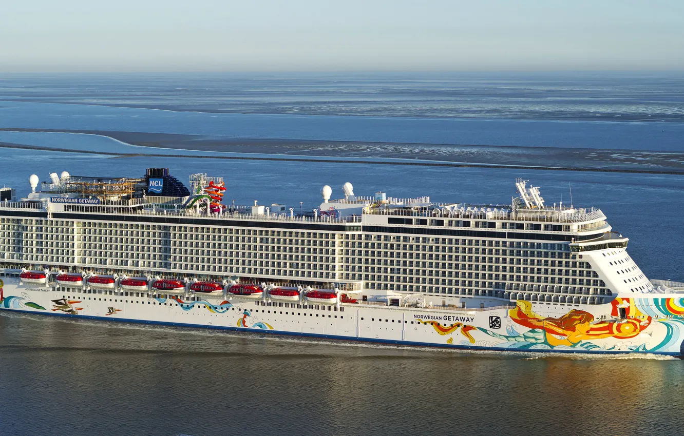 Photo wallpaper photo, Sea, Ship, Cruise liner