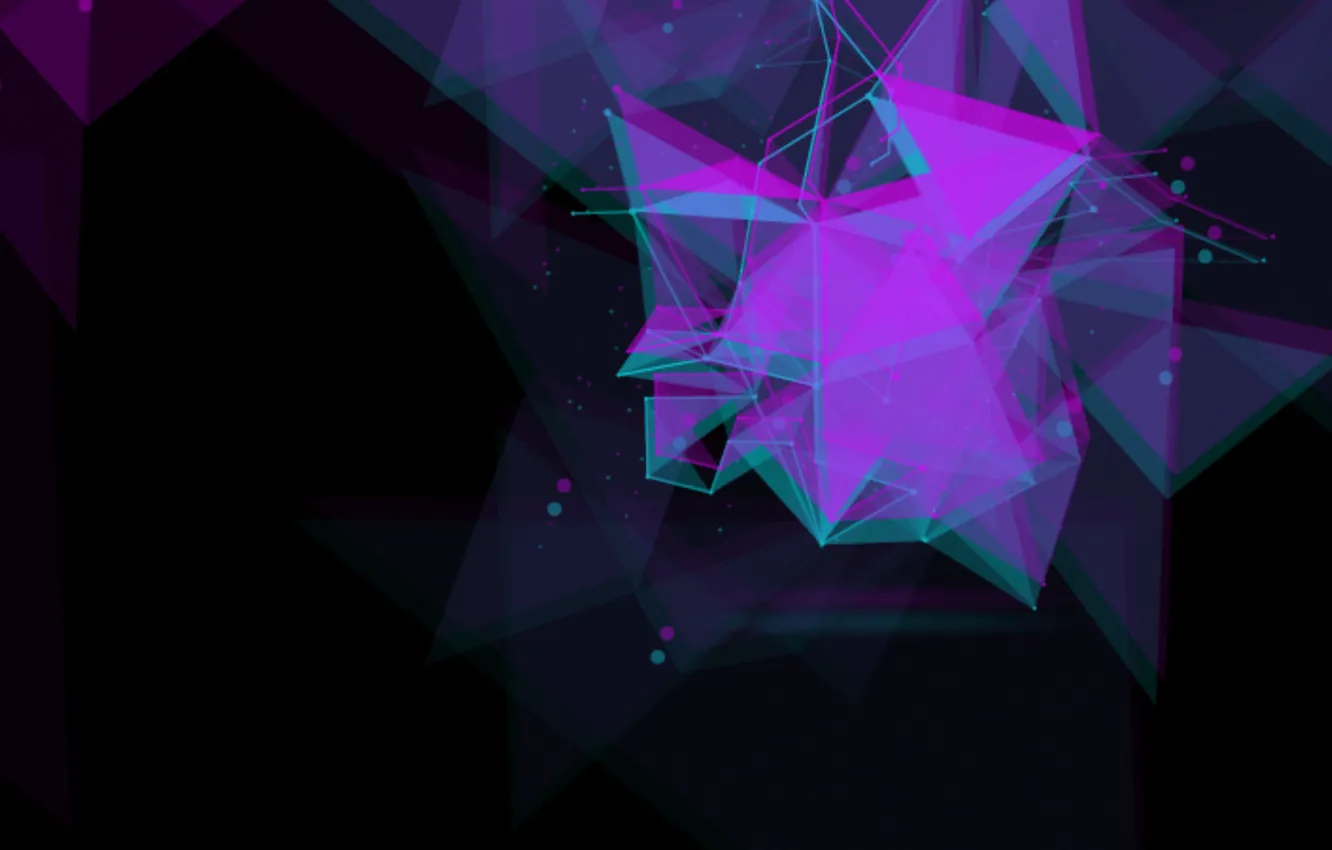 Photo wallpaper purple, abstraction, black, neon, geometry