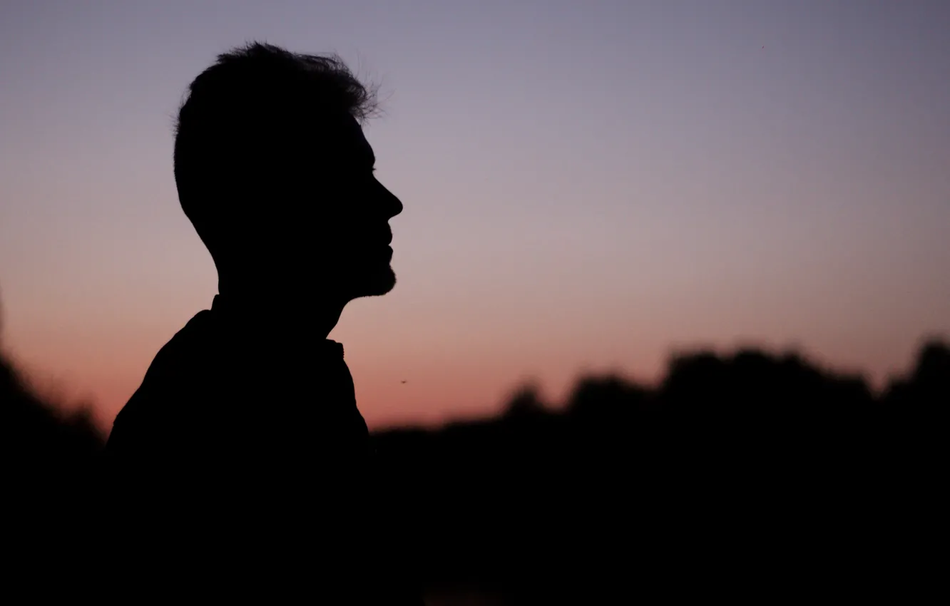 Photo wallpaper freedom, sunset, nature, comfort, loneliness, calm, dark, silence