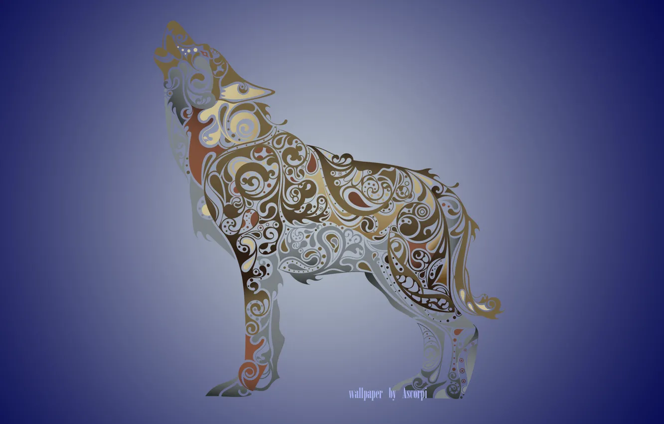 Photo wallpaper abstraction, animal, wolf, wolf
