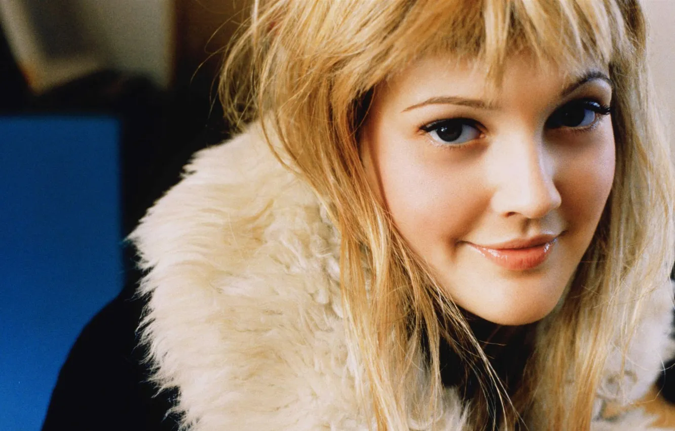 Photo wallpaper look, face, model, actress, Drew Barrymore