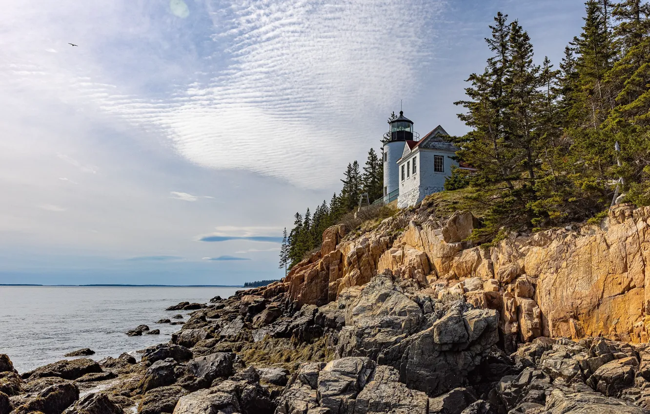 Photo wallpaper USA, atlantic, Maine, Bass Harbor Head Light, Photo by Craig