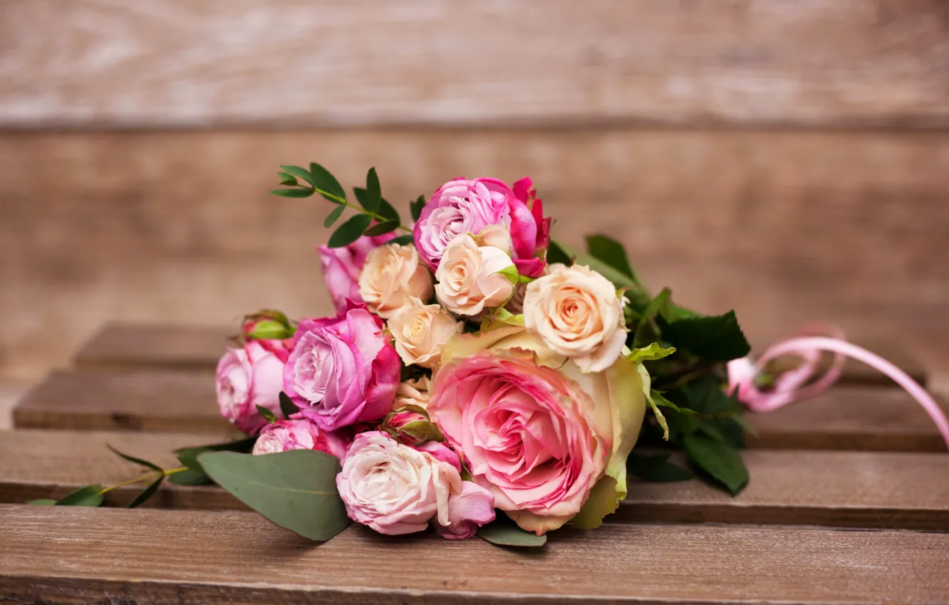 Photo wallpaper roses, bouquet, bouquet, roses