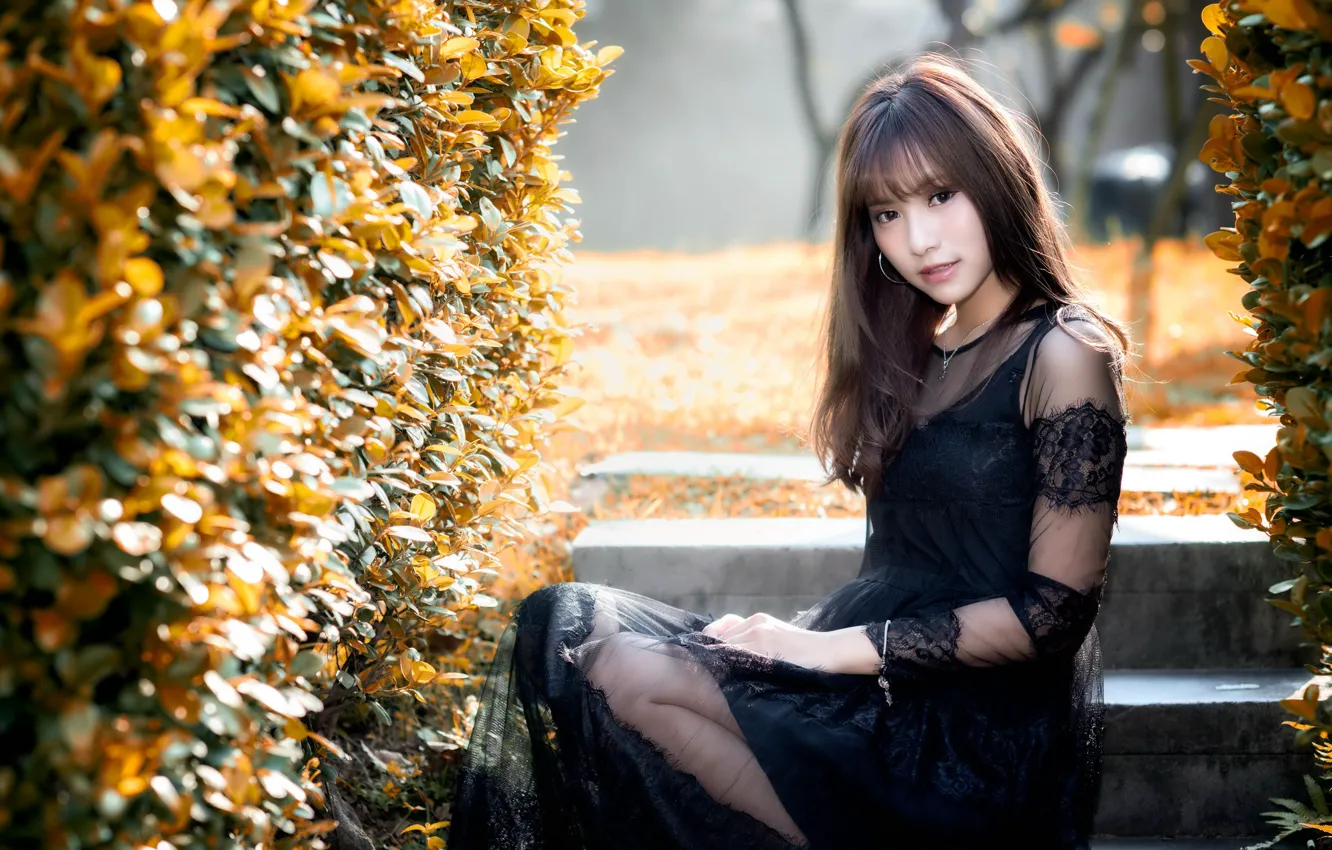 Photo wallpaper look, girl, Asian