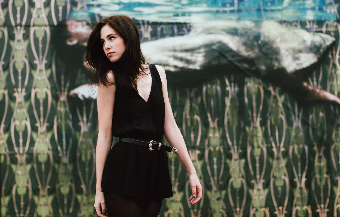 Photo wallpaper look, girl, brunette