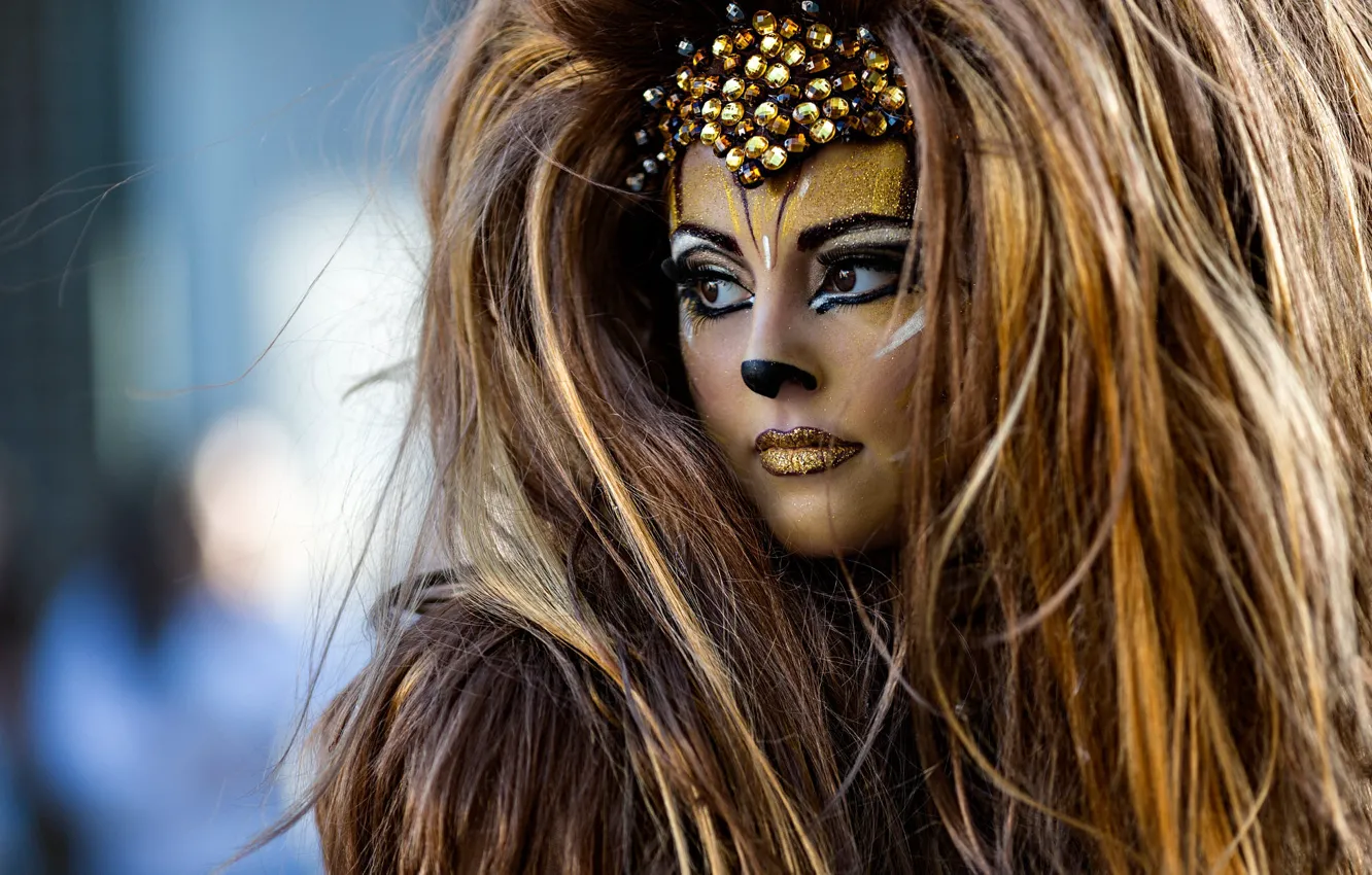Photo wallpaper eyes, look, girl, style, hair, Shine, portrait, Leo