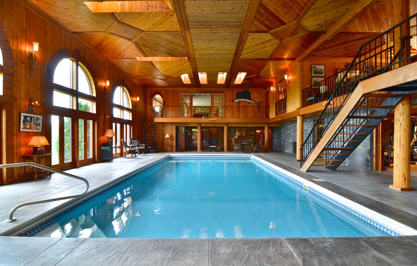 Photo wallpaper interior, pool, the room, Big Cottage, Dart Valley house