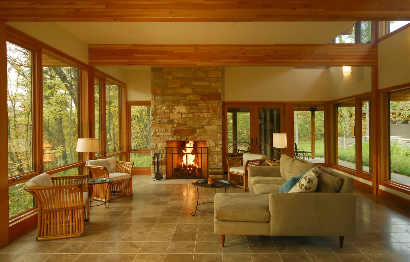 Photo wallpaper design, style, room, interior, veranda