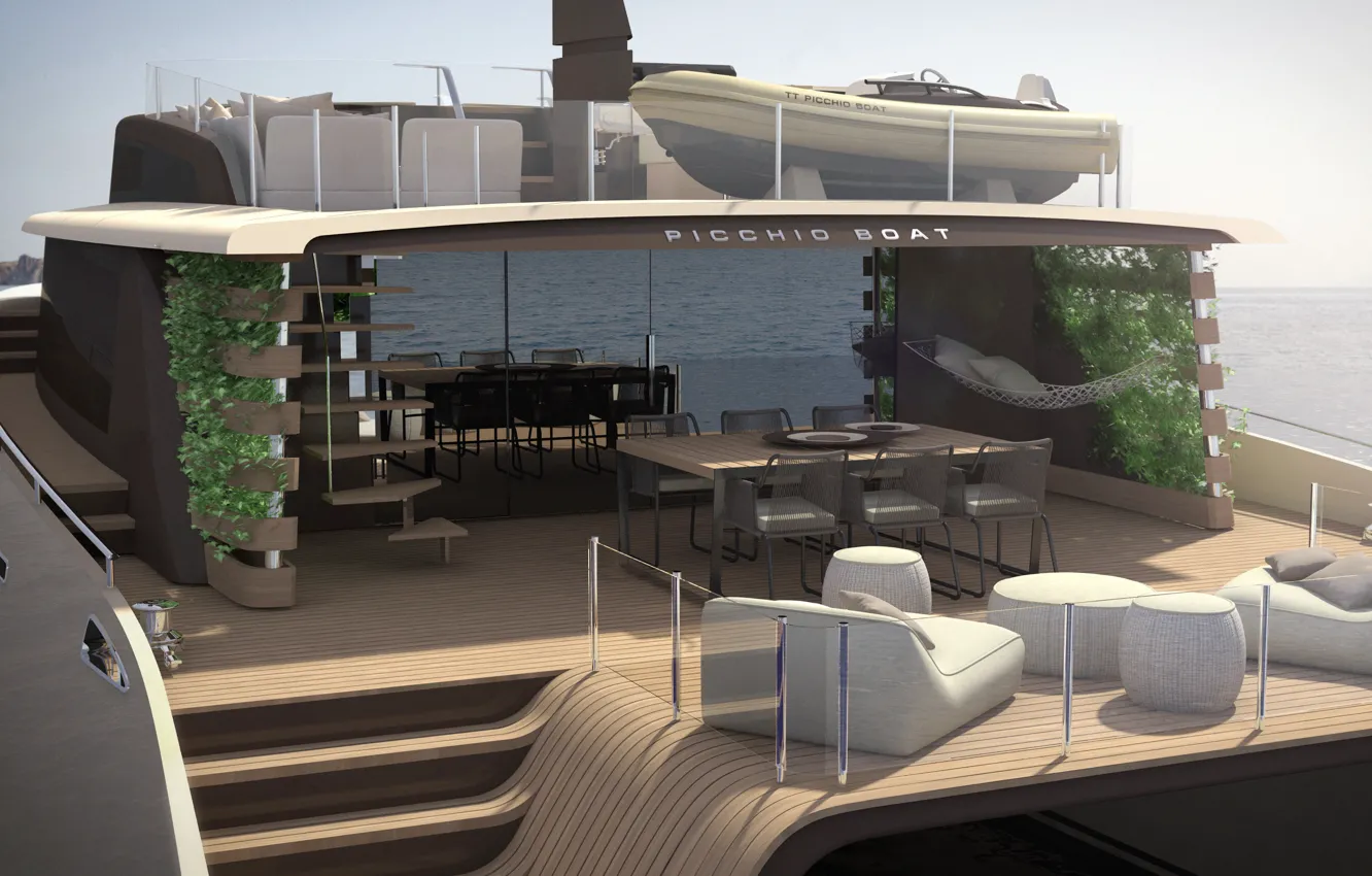 Photo wallpaper design, style, interior, yacht, Suite, luxury motor yacht, Picchio boat