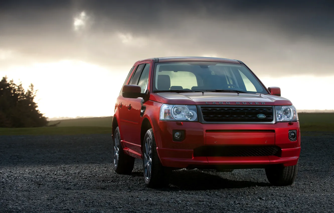 Photo wallpaper red, Land Rover, 2010, crossover, Freelander, SUV, Freelander 2, LR2